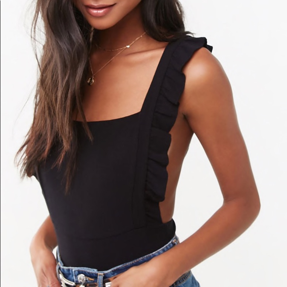Ribbed Ruffle Bodysuit